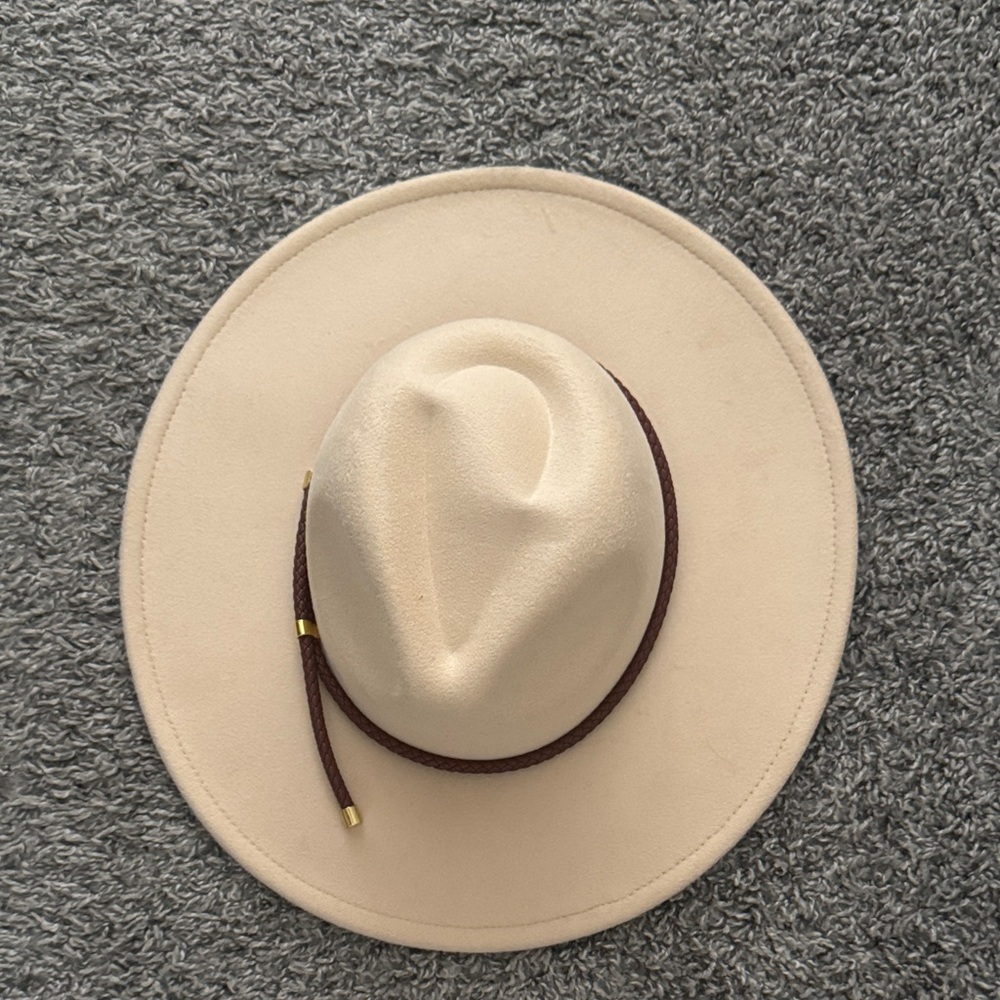 Shiraleah Cream Fedora with Dark Brown Band